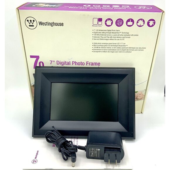 Westinghouse Electric DPF-0702 7" Digital Picture Ebony Wood Frame 128 MB AC/DC - Picture 1 of 15